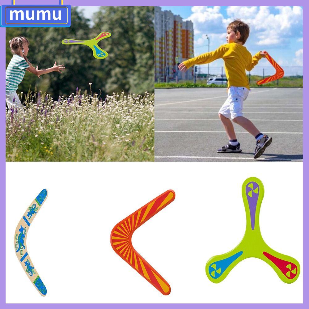 MUMU 3 màu Áo ngực cổ điển Gỗ Đồ chơi đĩa Boomerang hình chữ V Mới Đĩa bay