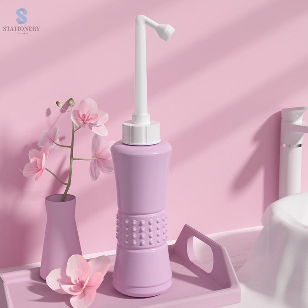 STATIONERY Có thể tái sử dụng Vòi xịt vệ sinh di động Dung tích lớn 500ml Nhấn xả Thiết bị xả rửa vùng kín Dụng cụ thụt rửa hậu môn Dòng chảy xung Máy rửa và tưới cho nữ Vệ sinh cá nhân