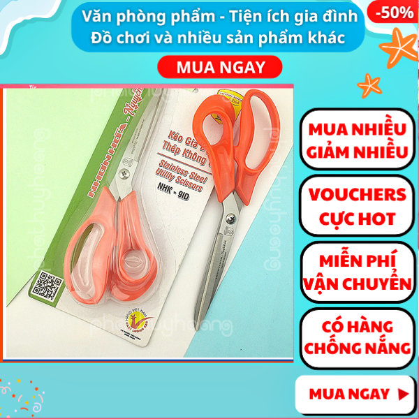 Kéo gia dụng Nhơn Hòa NHK-9ID chất liệu không gỉ cực tiện lợi, giá rẻ ✔️ kéo gia dụng nhà bếp ✔️ kép chống gỉ ✔️ kéo giá rẻ ✔️Aplusmart