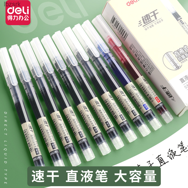 DELI trực tiếp chất lỏng bút bi S856 nhanh khô Bút ngòi nước bút ký 0.5 đầy đủ ống kim sinh viên kiểm tra bút nước lbzsrk