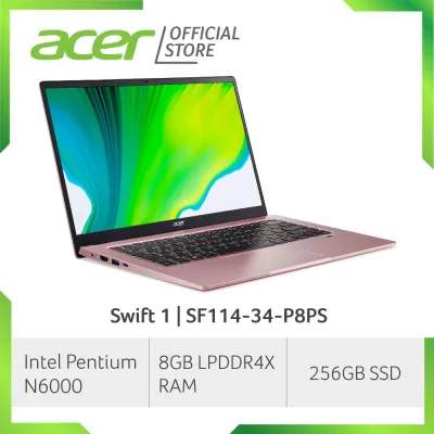 [2021 NEW MODEL] Acer Swift 1 SF114-34-P8PS 14 Inch FHD IPS Thin and Light Laptop | 8GB LPDDR4X RAM