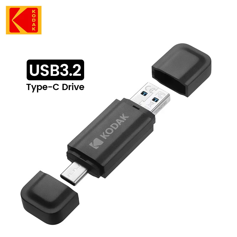 Ổ đĩa flash USB 2 trong 1 Kodak, USB3.2 Gen 1 OTG, ổ U di động 64GB 128GB cho điện thoại và máy tính