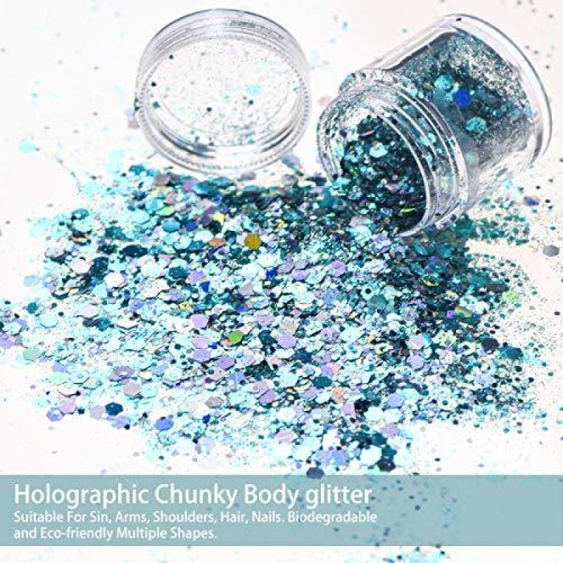 Buy Body Glitter, TEOYALL 16 Boxes Chunky Face Glitter Holographic Cosmetic Glitter for Nail Hair Temporary Tattoos Craft Festival Singapore