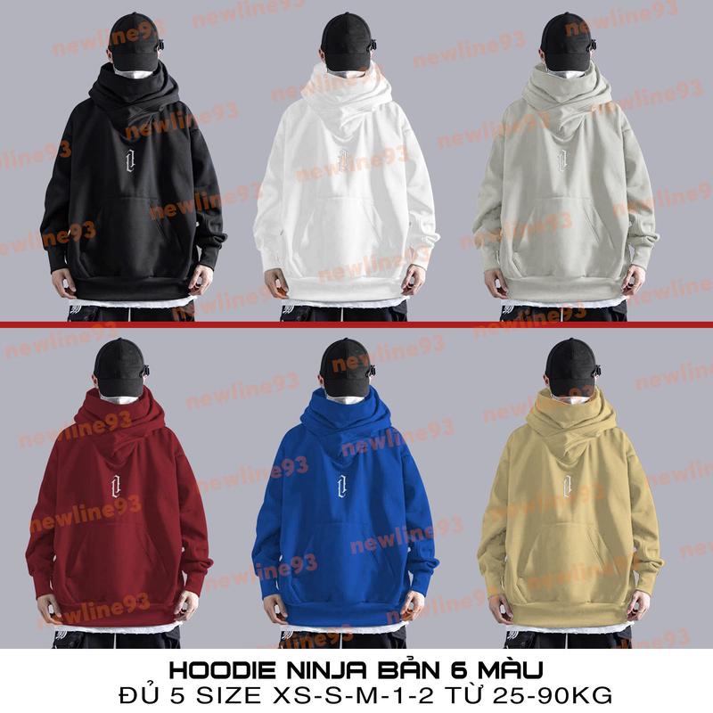 Áo hoodie Cổ Cao, hoodie ninja Phong Cách Đường Phố Hàng cao cấp Menswear Nam Dài Tay Đen hoodie nin