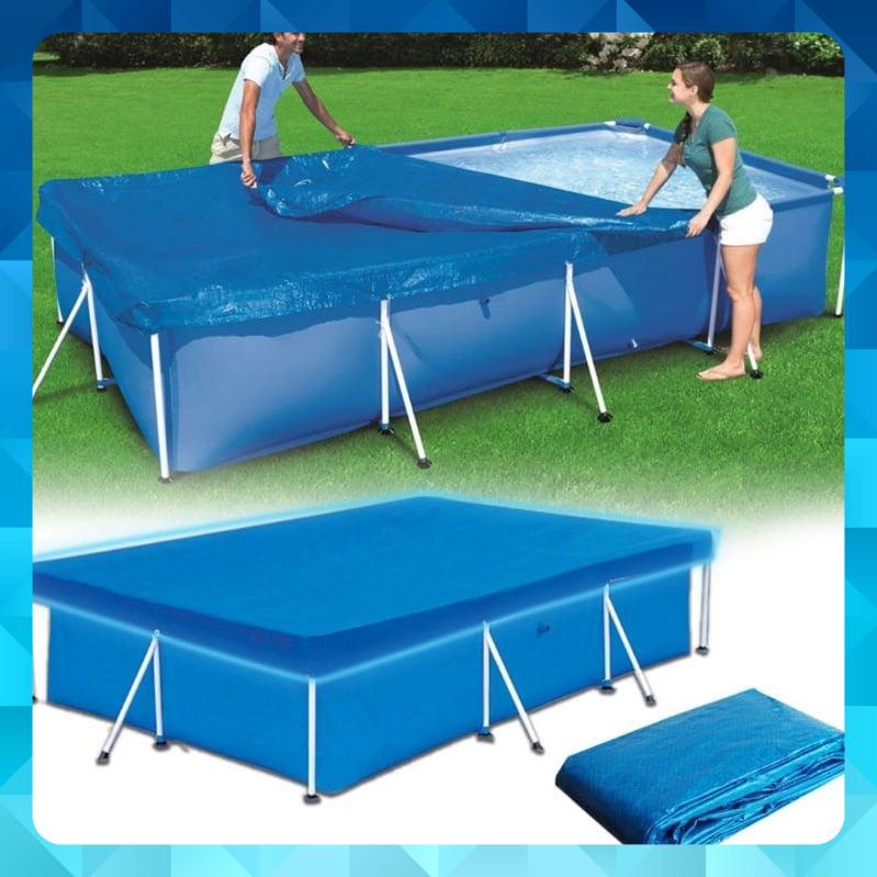 Bạt che hồ bơi 4m x 2m11 Bạt phủ bể bơi khung kim loại, bạt phủ chống bụi bẩn cho bể bơi