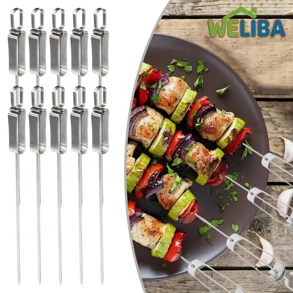 Portable and Lightweight Set of Ten Reusable BBQ Skewers in Stainless Steel ราคา 992 บาท*ส่งฟรี