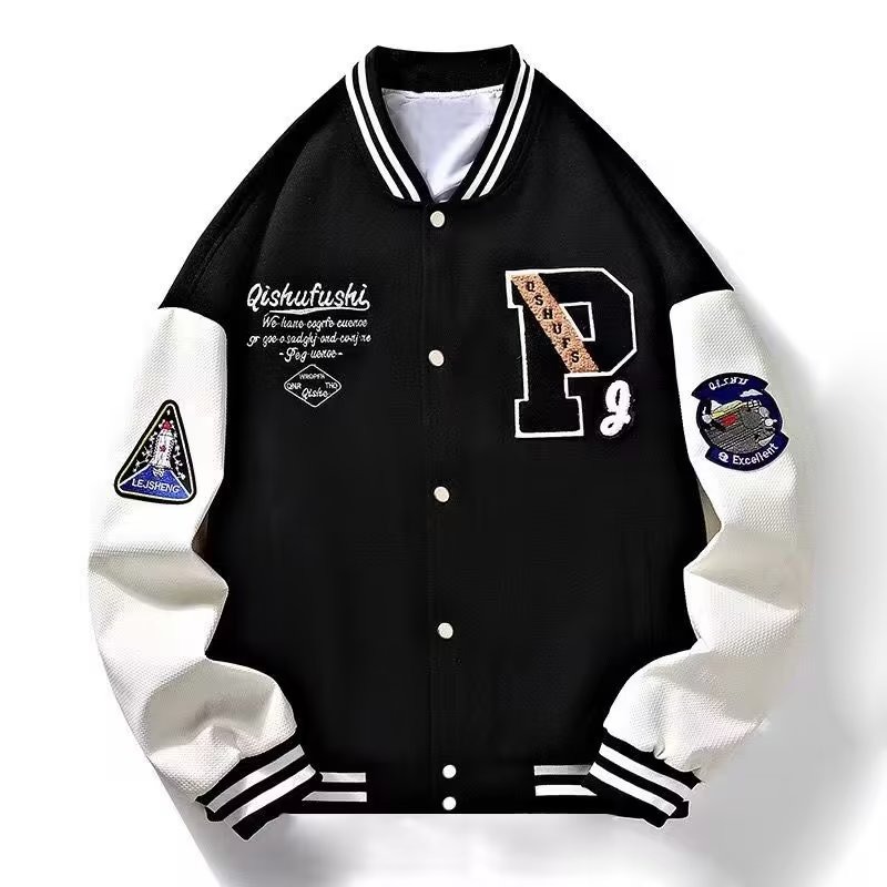 YAZHINIAO áo khoác nam đẹp 2024 Đồng phục bóng chày khoác thường ngày in hình Nhật Bản cho nam áo khoác boy phố