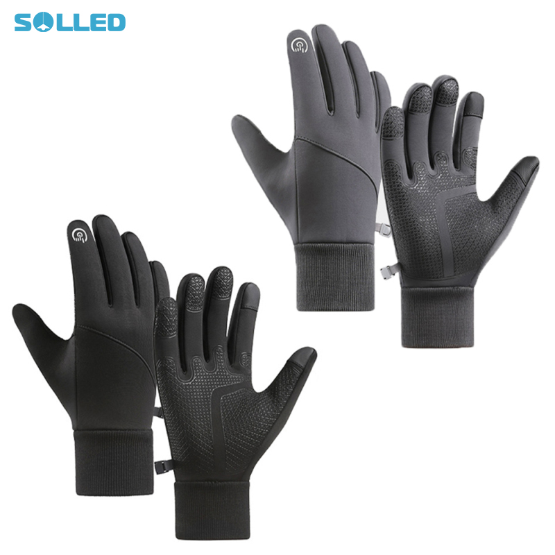 Warm Gloves Outdoor Cycling Full Finger Breathable Non-slip Touch Operate Windproof Palm Protect Glove For Men Winter Outdoor ราคา 139 บาท*ส่งฟรี