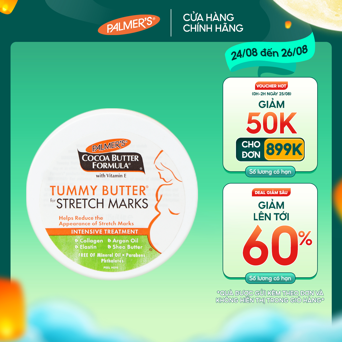 Bơ đậm đặc ngăn ngừa và chống rạn da tăng cường Palmer's 125g