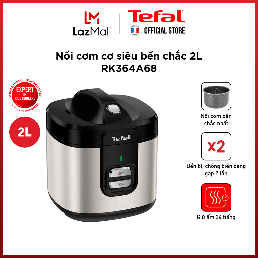 Nồi cơm điện cơ Tefal  2L - Thương hiệu Pháp - RK364A68 - Gian hàng chính hãng bảo hành 2 năm