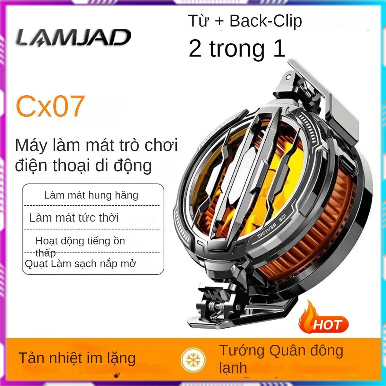  Quạt tản nhiệt điện thoại sò lạnh CX07 thế hệ mới làm lạnh đóng băng chống ồn led rgb từ tính ngàm kẹp livestream hỗ trợ tăng fps gaming liên quân PUBG FF giảm giật lag tăng tuổi thọ pin 