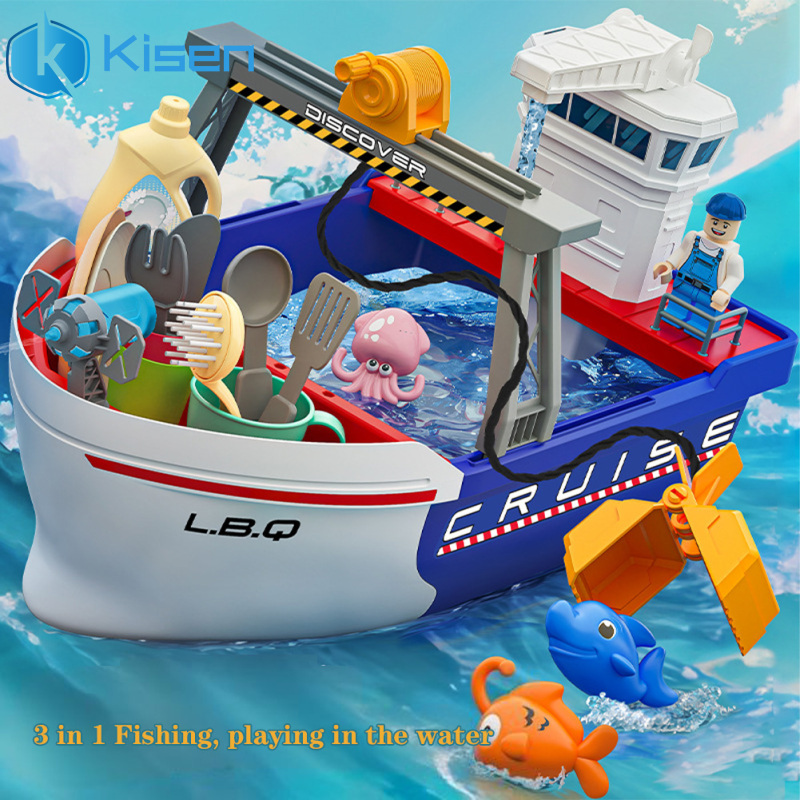 Kids Fishing Boat Toys Set Kitchen Sink Toys Pool Floating Fishing Game Board Boat Toys For Boys Girls ราคา 577 บาท*ส่งฟรี