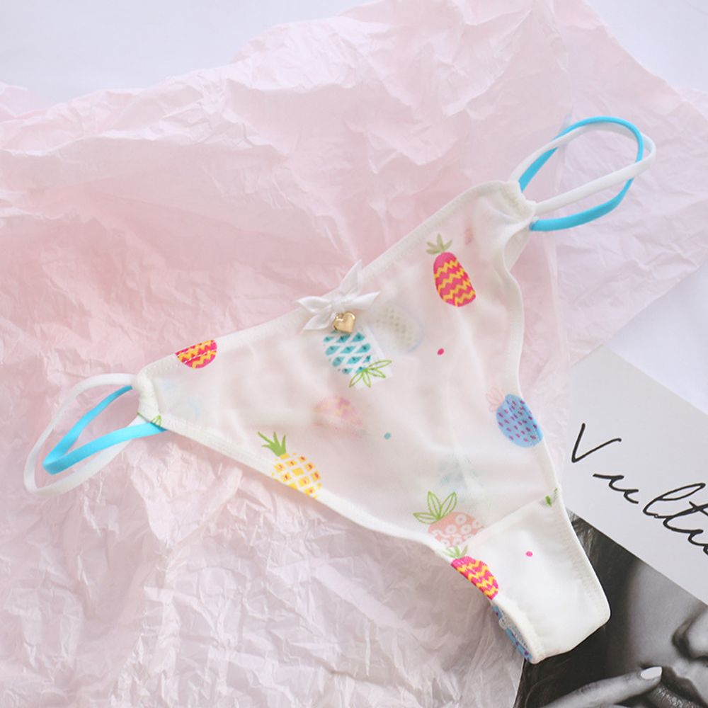 Qingxin thoáng khí dễ thương mèo cạp thấp gấu cho trái tim Hàn Quốc cho nữ Đồ lót lưới sọc tóm tắt Phụ Nữ Cung quần lót