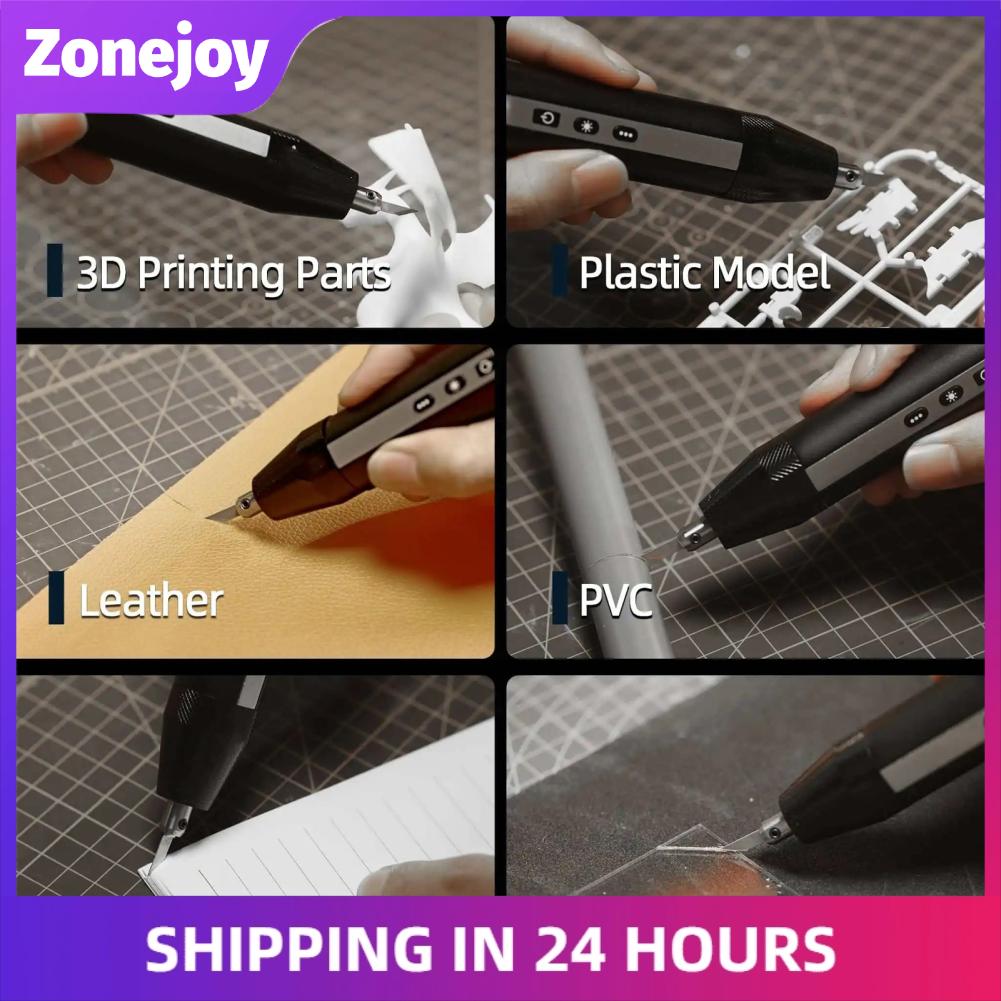 Zonejoy Máy cắt siêu âm Garosa Máy cắt siêu âm cầm tay không dây 40KHz Công cụ cắt cầm tay chính xác có đèn LED 3 chế độ để in 3D Thủ công Hợp kim nhôm 24 đầu Pin 3000mAh