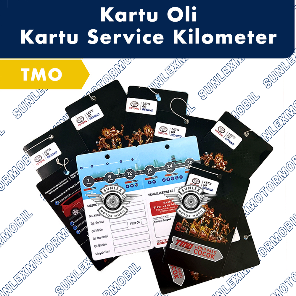 Kartu Oli Kartu Service Kilometer TMO Toyota Tag Oli Label Servis Indikator Pengingat Ganti Oli Harga 999 rupiah*Gratis Ongkir