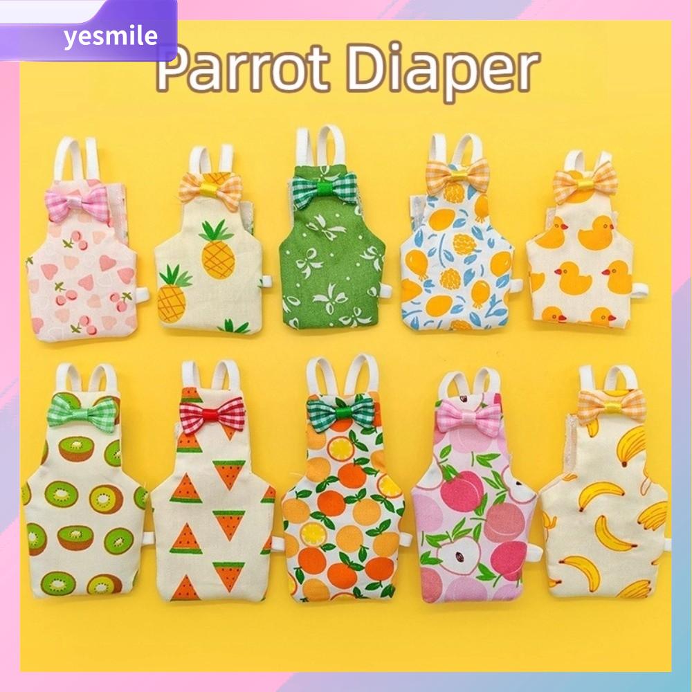YESMILE Trái cây nhiều màu sắc Tã cho vẹt Cà vạt nơ Thoáng khí Bộ đồ bay cho vẹt  Giữ cho chim sạch sẽ Quần áo cho chim cảnh Trang phục hàng ngày