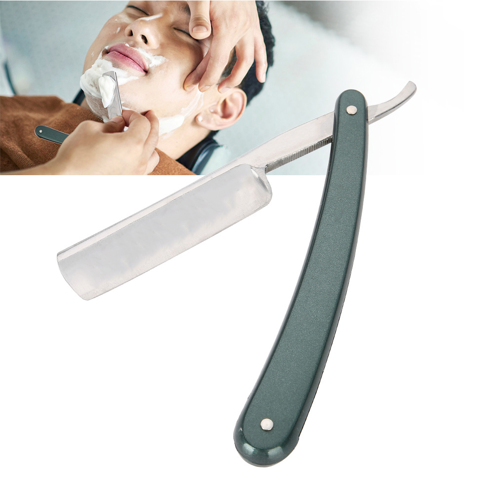 Cắt tóc gấp Dao cạo râu bằng thép không gỉ Dụng cụ chuyên nghiệp Bộ dụng cụ cạo râu thẳng cho nam giới để chải chuốt tóc trên khuôn mặt