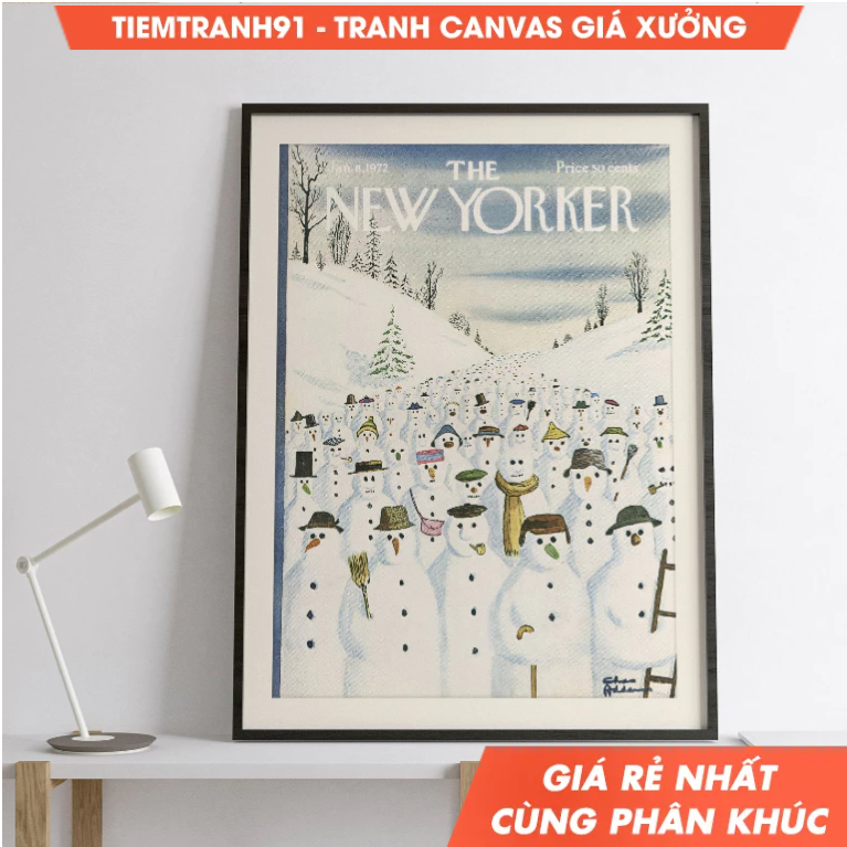 Tranh treo tường Chas Addams Illustration - Retro New Yorker Magazine Cover Poster January 8 1972 Sn