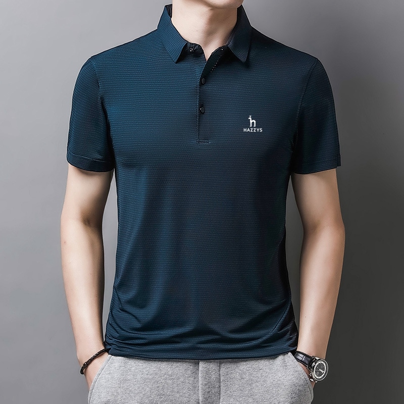Áo polo cho nam hazzys nam mùa hè mới quần áo thời trang nam thường ngày mỏng lần lượt cổ áo nhồi lô