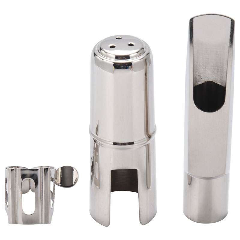 (KXBH) Silver Alto Saxophone Mouthpiece Nickelplated Copper Sax Mouth Size 6c 7c For Classical Jazz Music