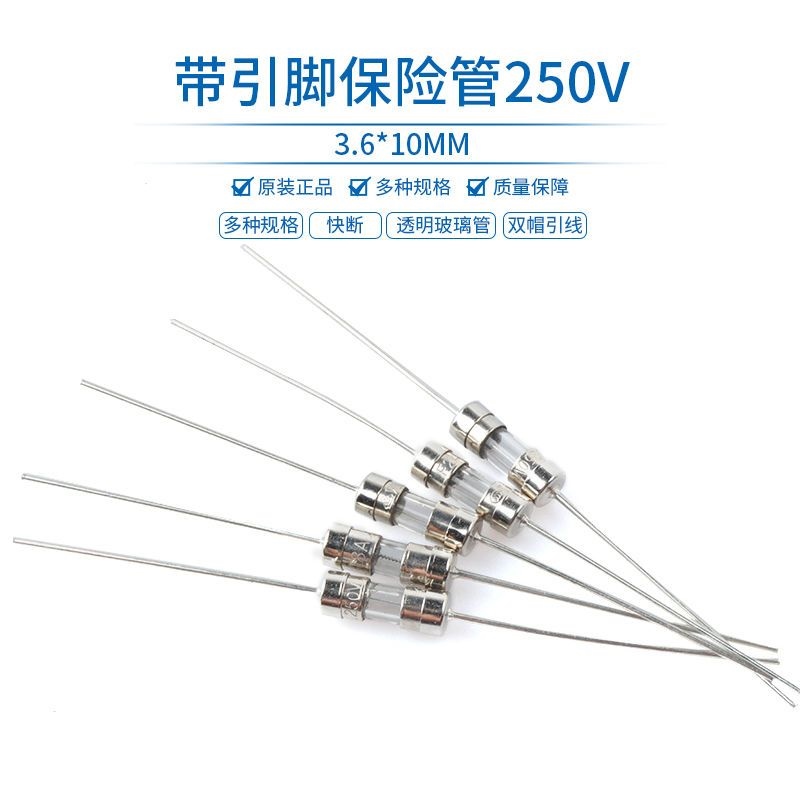 Cầu chì 3.6x10 0.1a0.25a1a2a3.15a4a5a6.3a10a15a với mũ đôi chì 250V