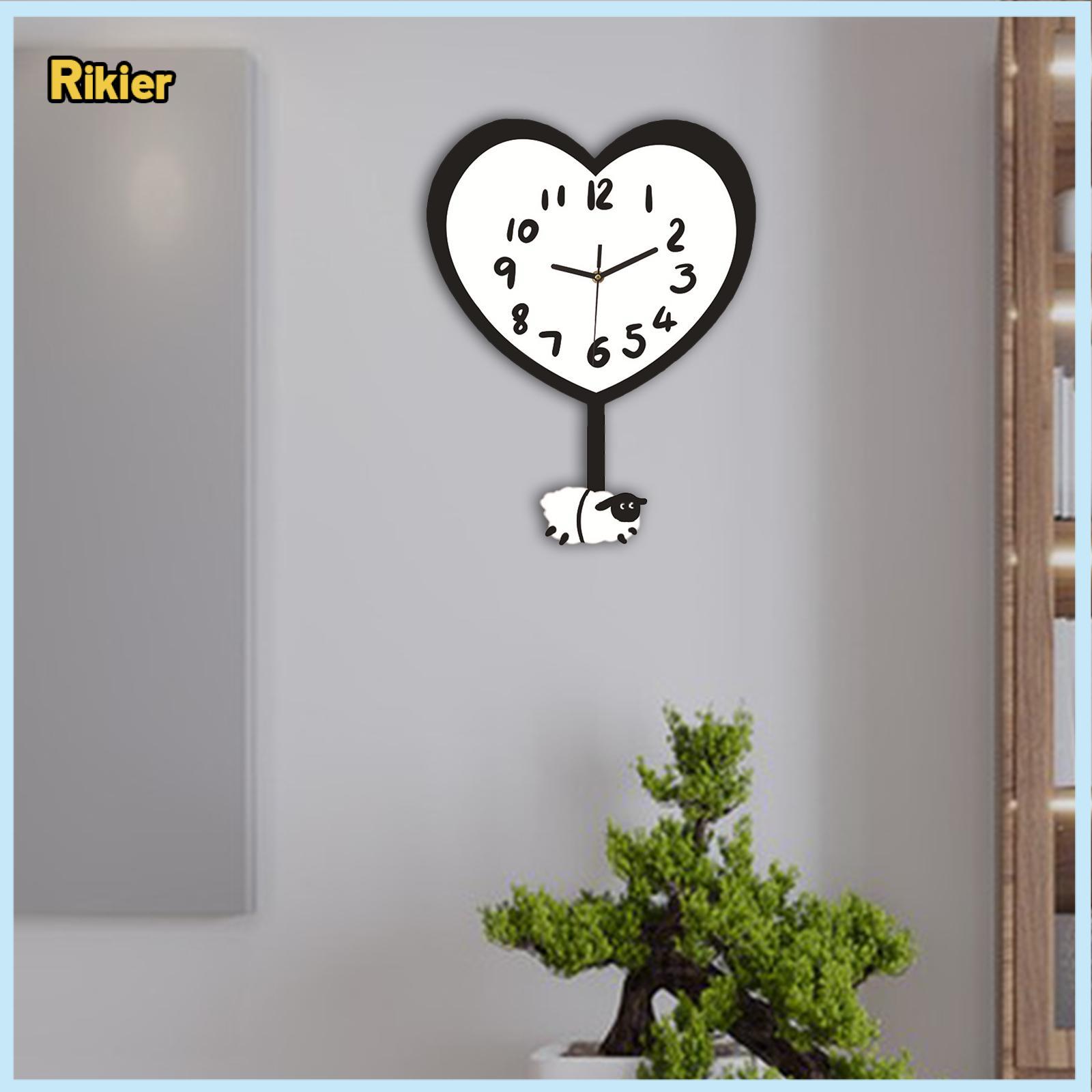MagiDeal Wall Clock Silent Non Ticking Acrylic Timepiece with Pendulum Heart Shaped for Dining Room Home Decoration Housewarming Gift ราคา 18,036 บาท*ส่งฟรี