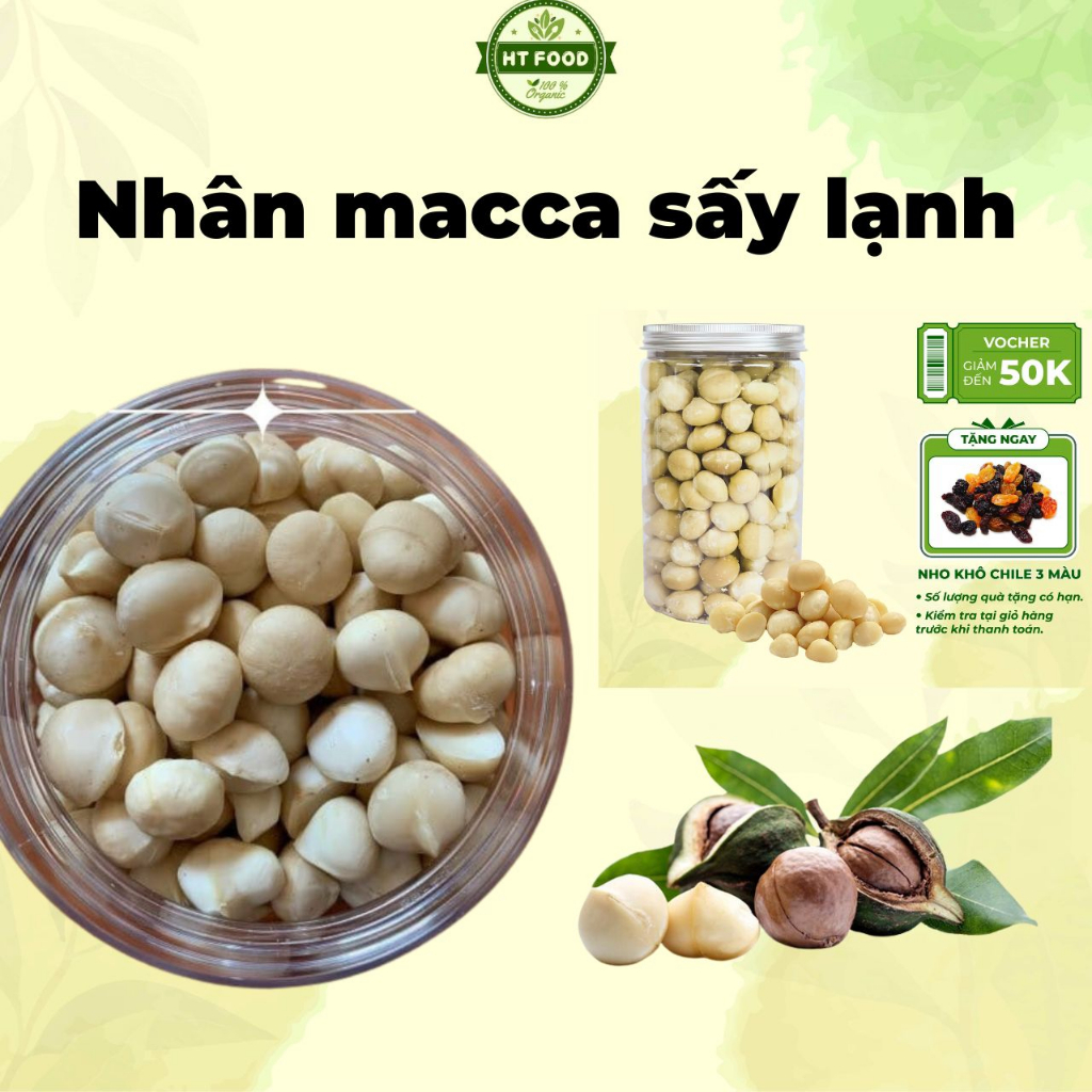 500gr nhân macca sấy lạnh daklak sấy lạnh - htfood