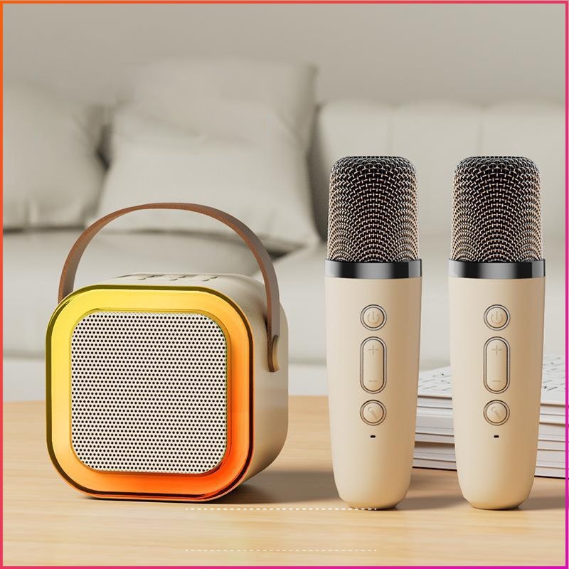Loa hát karaoke bluetooth mini k12 kèm mic  hát  có thể thay đổi giọng dễ dàng sử dụng nhiều màu lựa chọn Loa Bluetooth Karaoke Mini K12 kèm mic không dây công suất 10w