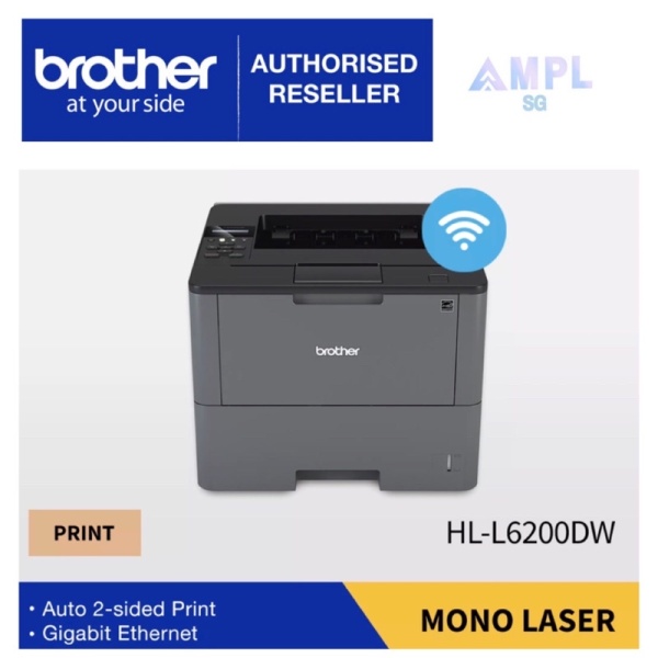 Brother HL-L6200DW Super High Speed Monochrome Laser Printer with Automatic 2-sided Printing, Gigabit Ethernet and Wireless connectivity Orderable Supplies TN3478 Toner TN3448 Toner TN3428 Toner DR3455 Drum - HLL6200DW L6200DW L6200 DW 6200DW Singapore
