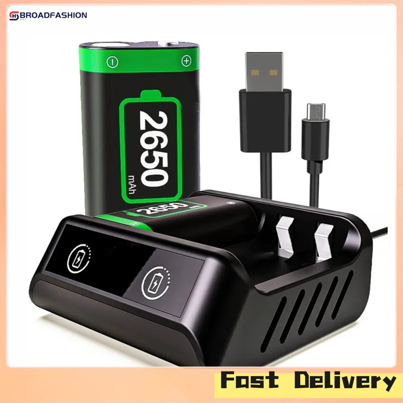 Broadfashion Rechargeable Battery Pack Compatible For Xbox Series X/S/Xbox One S/X 2x2650mAh Batteries Pack USB Battery Charger Kit ราคา 380 บาท*ส่งฟรี