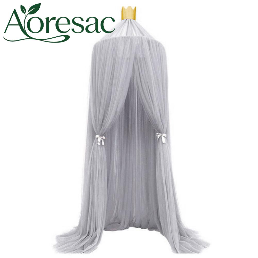 Aoresac Xtahdge เด็กสีหรูหราบ้านตาข่ายมุ้งกันยุงสุทธิเปลนุ่มสุทธิสำหรับตกแต่งห้องนอนยากันยุงสีเทา/ชมพู/ขาว 23.6 X 94.5 นิ้วเหมาะสำหรับห้องเด็ก (สีเทา) ราคา 2,070 บาท*ส่งฟรี