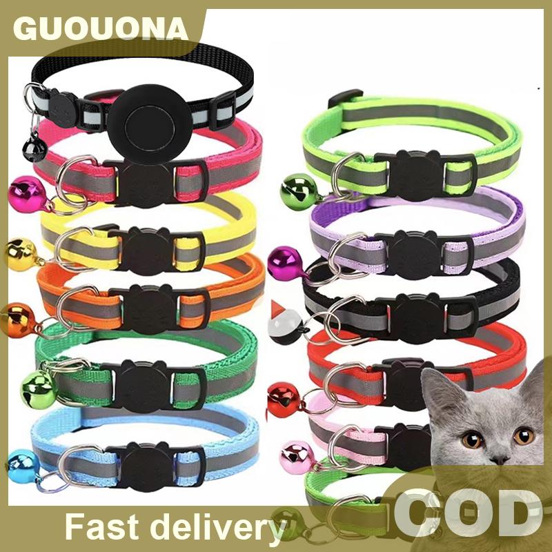 Yuanbos pet GPS tracker Bluetooth with cute Bell night reflective cat dog collars anti lost bird ราคา 42 บาท*ส่งฟรี