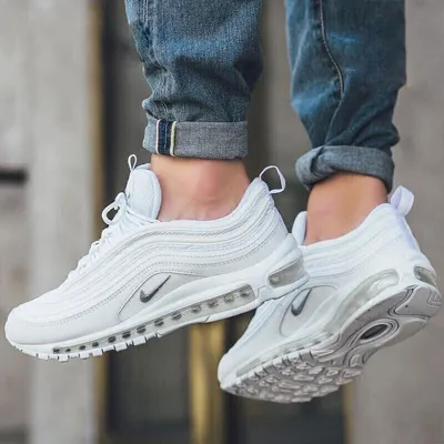 Nike men's shoes 2021 fall new wear-resistant breathable casual sports shoes men's nike air max air cushion cushioning running shoes daddy shoes 921826-101 pure white bullets / air max 97 40