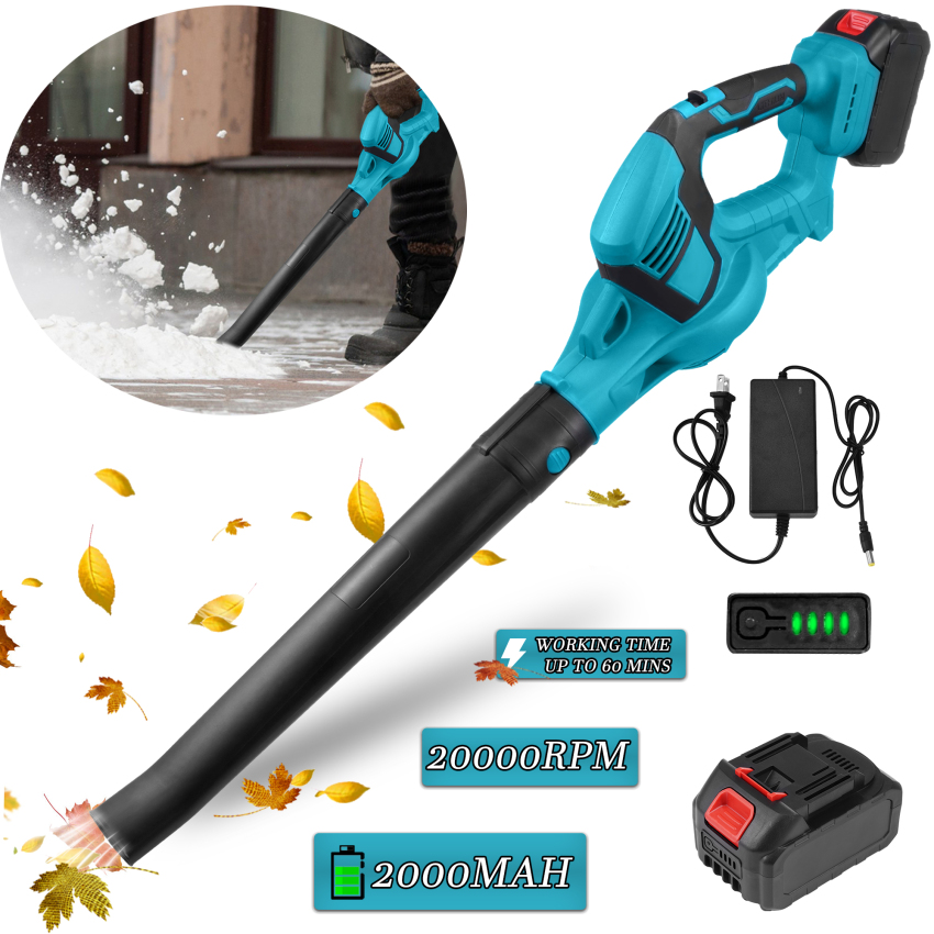 Máy thổi lá 21V Lá điện không dây chân không với 2 pin & sạc điện máy thổi lá không dây cho cỏ chăm sóc