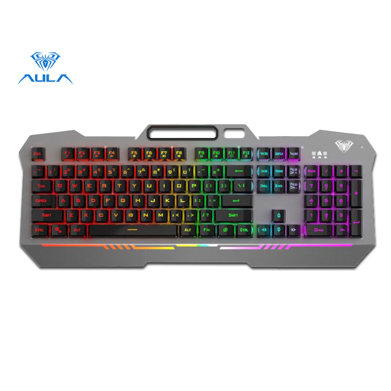 AULA factory store F3010 gaming wired keyboard mobile phone placement and 26-key anti-ghosting desktop laptop 3 free adjustment modes Singapore