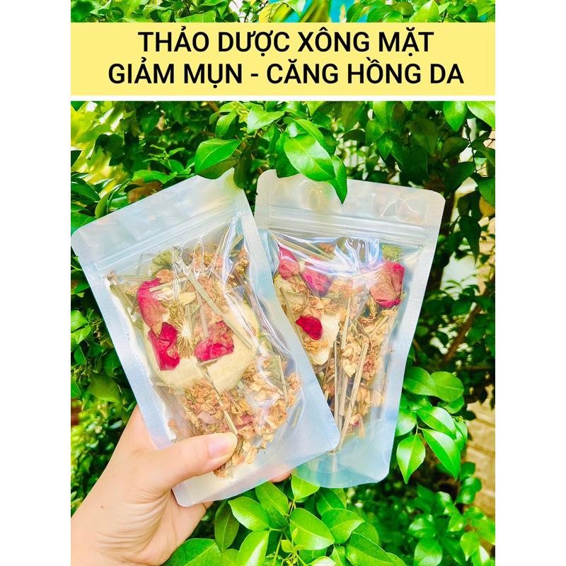 Thảo dược xông mặt giảm mụn, căng hồng da