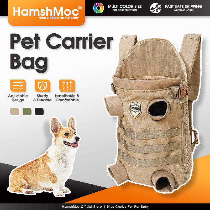 HamshMoc Pet Carrier Backpack For Medium Dogs Front Back Carry Ventilation Mesh No Escape Strap ราคา 1,757 บาท*ส่งฟรี