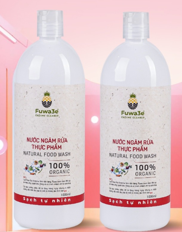 Nước Ngâm Rửa Rau Củ Quả Sinh Học Fuwa3e Combo 2 Chai 1L Làm Sạch Thực Phẩm 100% Enzyme Từ Dứa - 3