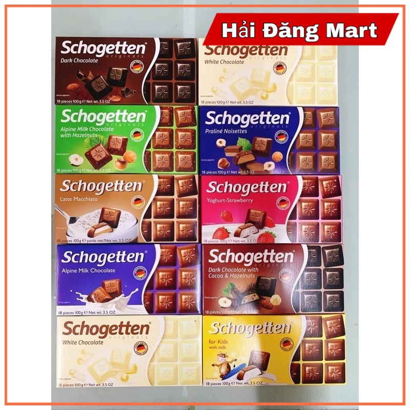 Socola Schogetten thanh của Đức, 100g Chocolate