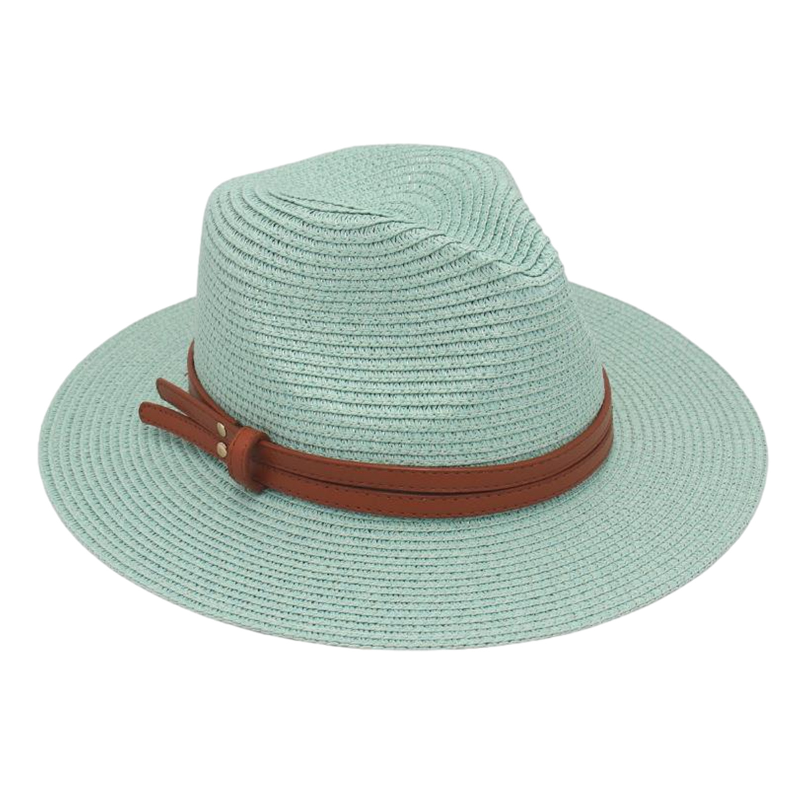 Women Straw Sun Hat Breathable Straw Hat Women’s Wide Brim Straw Hat with Faux Leather Belt – Adjustable Foldable Summer Beach Hat for Uv Protection Jazz Style Perfect for Asia Outdoors - 4