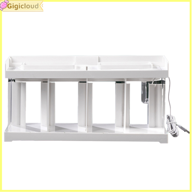Gigicloud IN stock Small Fish Tank With Filter, LED Light Aquarium Tank Kit, Office Desktop Fish Tank, Mini AquariumFish, 2-4 Grid Design, Dual Filtration System Bowl Accessories For Shrimp, Crab, Fish ราคา 1,010 บาท*ส่งฟรี