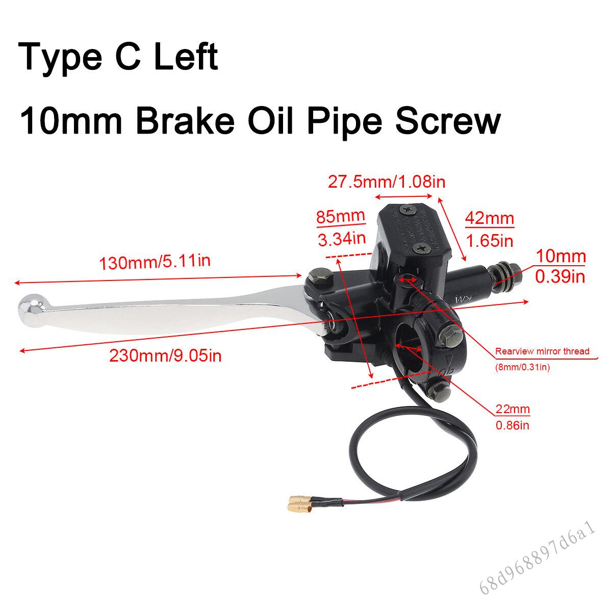 Máy bơm phanh thủy lực xe máy phổ quát - Tay cầm xi lanh phản chiếu 8 mm