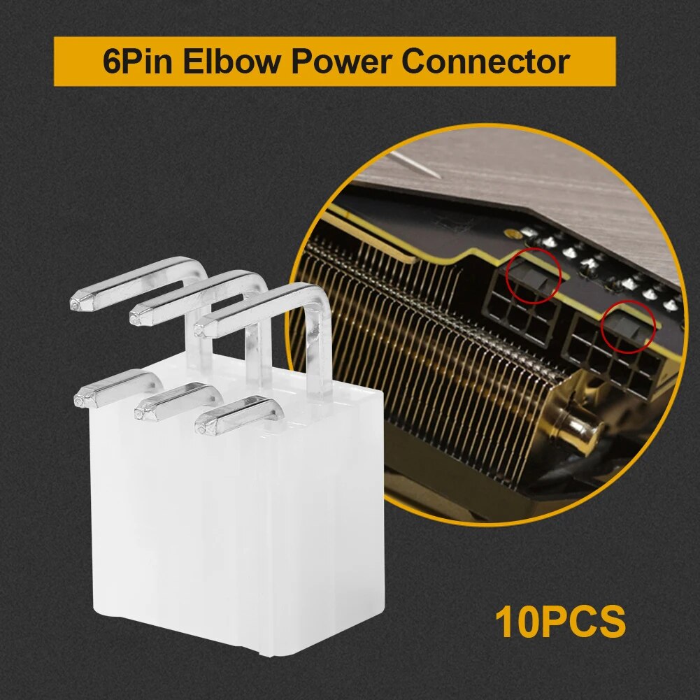 【Must-Have Accessories】 10pcs 6 Pin Power Connector Looper Replacement Power Supply For Btc Eth Ltc Zec For Asic Antminer Miner Mining Male Header