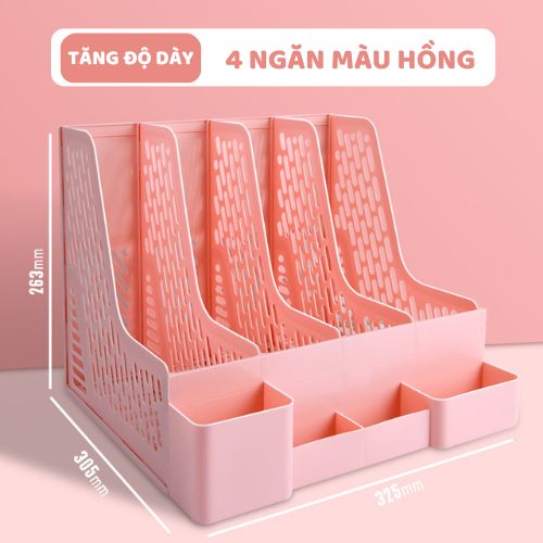 Kệ đựng sách - khay kệ đựng tài liệu văn phòng - Kệ đựng tài liệu để bàn A4 văn phòng phẩm 4 ngăn