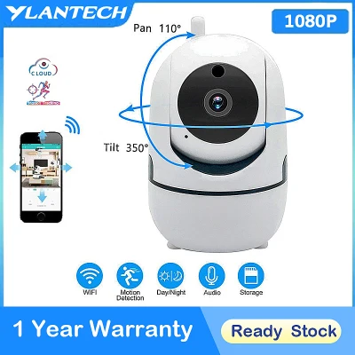 YLANTECH HD 1080P Home Security IP Camera Wifi Auto Tracking Wireless 2.0MP Mini Cam Two Way Audio Night Vision CCTV Video Surveillance Baby Monitor