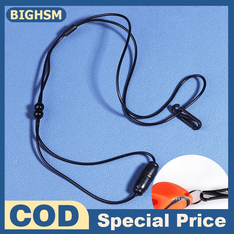 BIGHSM Chất Lượng Cao Đa Năng Trọng tài Tiếng Còi Dây Buộc Màu Đen PVC Tiếng Còi Dây Đeo Dài Dây Buộc Chìa Khóa Treo Sợi Dây Thừng