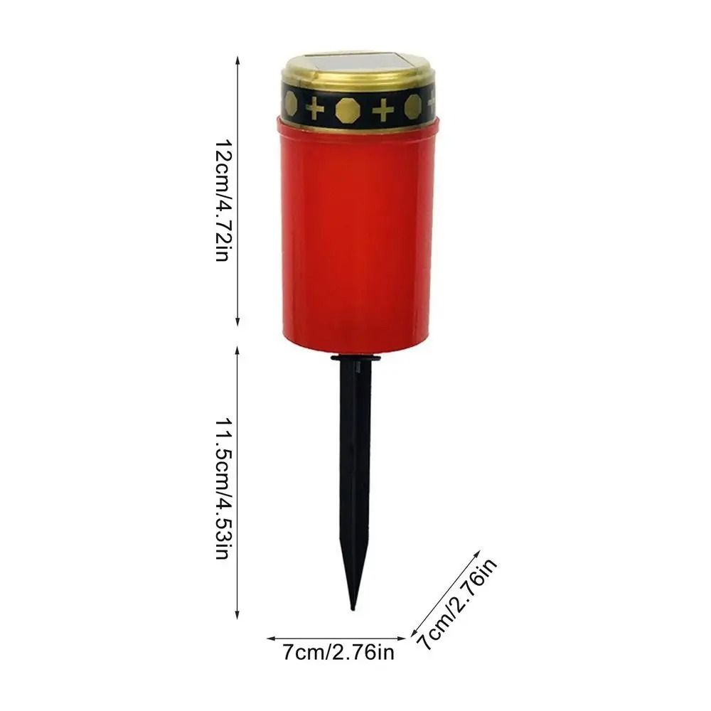YERZ Waterproof Cemetery Solar Lamp Flameless Solar Sensor Electronic Candle Light Garden Stake Lights Rainproof Lawn Lighting Light Outdoor