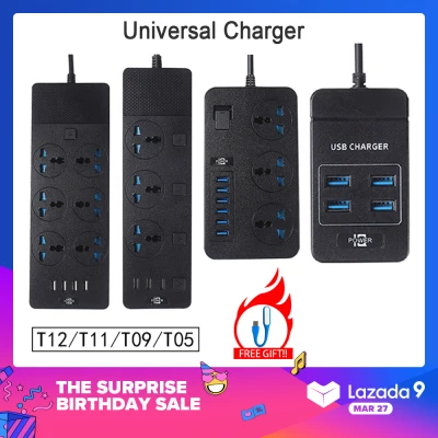 [Gift: LED USB Light]UK Plug 2500W/3000W Power Strip with 3/6 Way Extension Socket + 3/4/6 USB Charger Output 3.1A Travel Extension Plug,Power Extension Cord Power Socket T05/T09/T11/T12