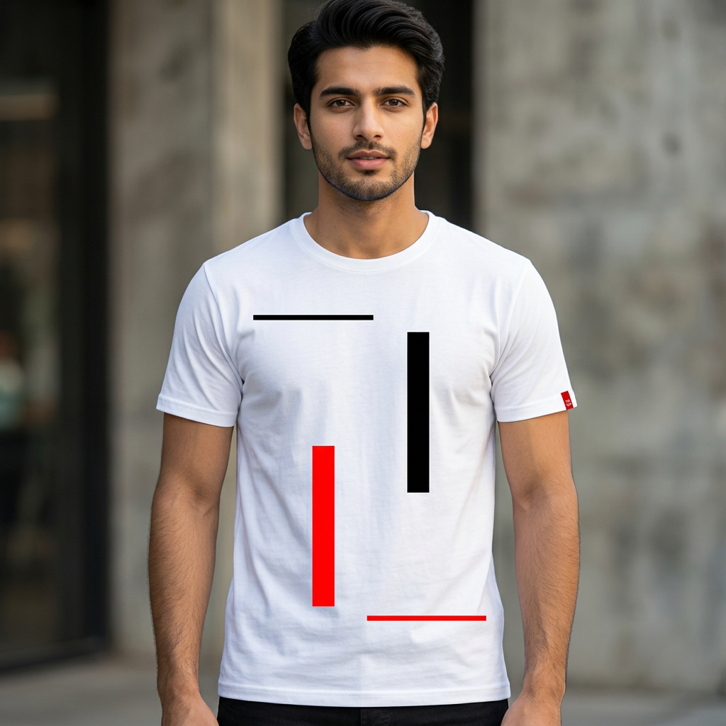 Vartical Strip Printed summer Half Sleeves O Neck T shirt For Men And Boys