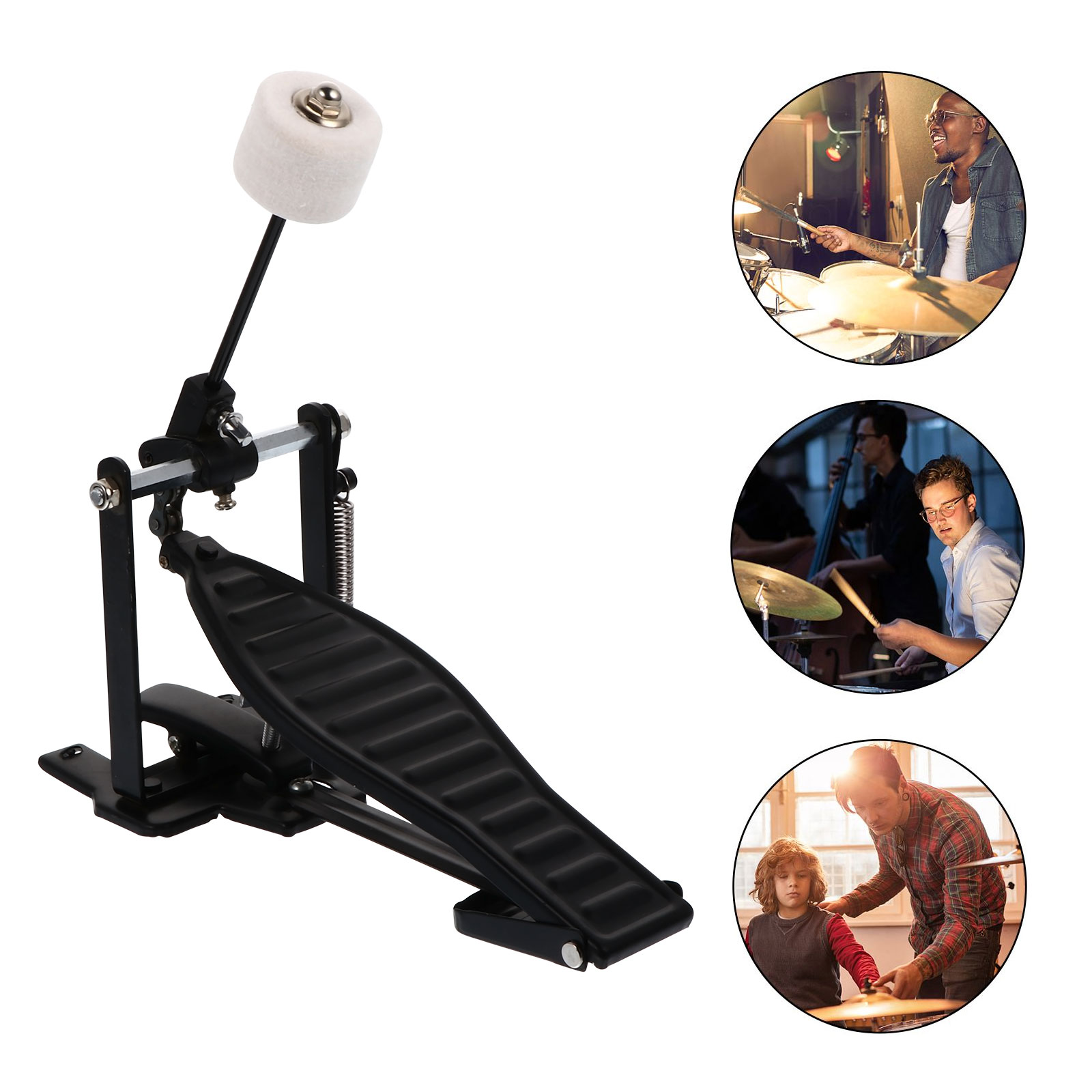 Trống bàn đạp búa trẻ em trống Bộ trống đơn Trống bàn đạp điện Trống Bass Trống bàn đạp vồ Hợp kim nhôm Chân Đơn bàn đạp trẻ em